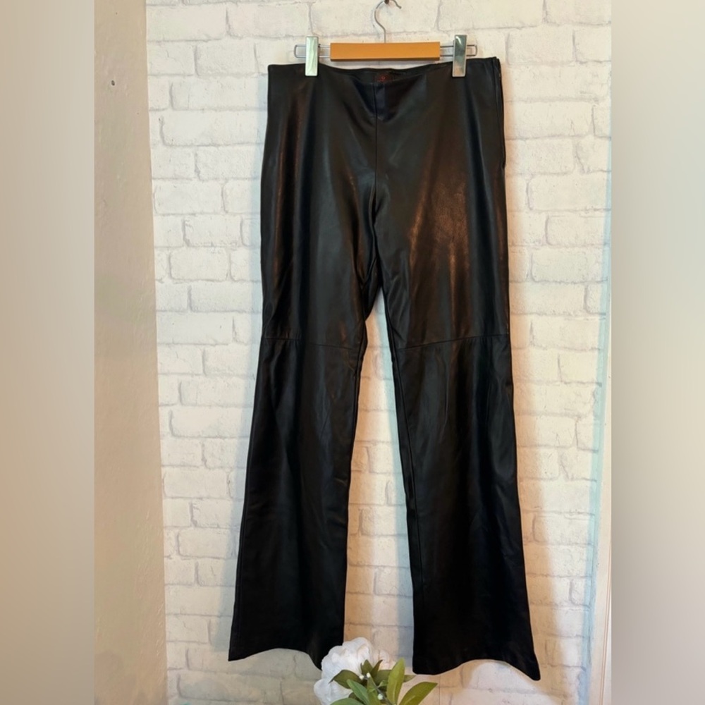 Danier Black Leather Boot Cut Pants